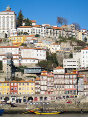 Oporto Douro riverside neighbourhood seen from Vila Nova de Gaia