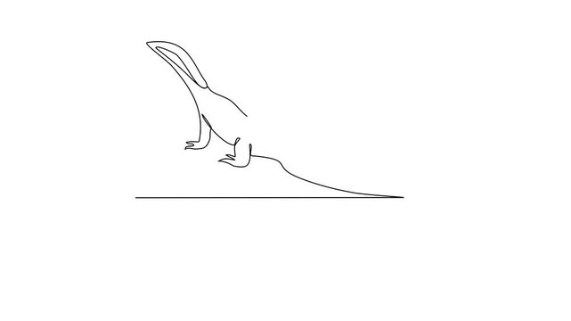 Animated self drawing of goanna lizard video design illustration. Type of Lizard animal themes design concept with simple linear style. Lizards are reptiles with scaly skin, four legs, and a tail.