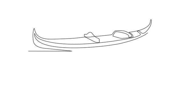 Animated self drawing of gondola video design illustration. Sea transportation themes design concept with simple linear style. Sea transportation involve moving goods and people across body of water.