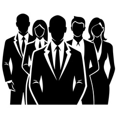 business people silhouette vector art illustration