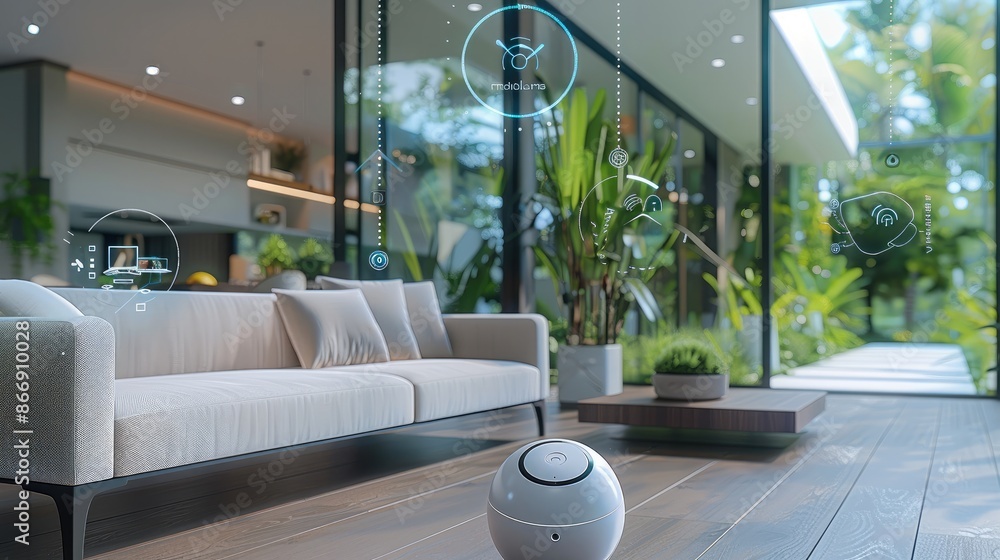Aufkleber Smart home system with AI technologies. Generative AI.