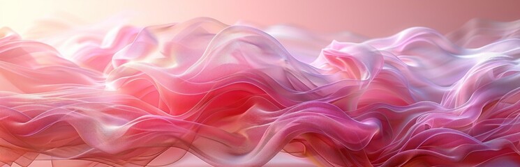 Obraz premium Abstract Pink and White Fabric Waves