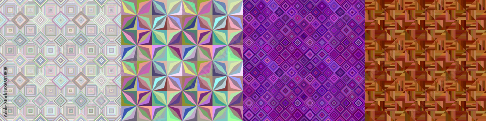 Poster seamless color geometric pattern set