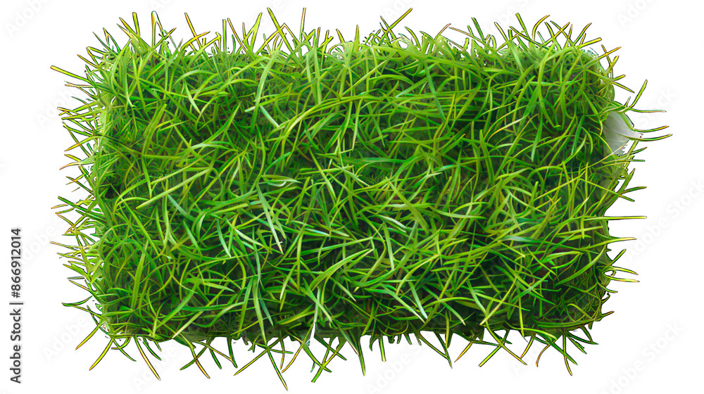 Poster rectangle green grass button isolated on white created with generative ai
