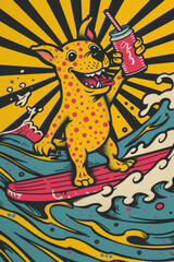 surfing dog