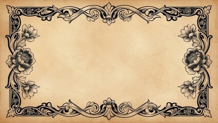 Obraz premium flower vintage scroll baroque victorian frame border i background