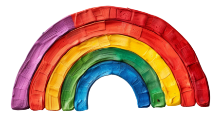 Colorful wooden rainbow stacker isolated on transparent background