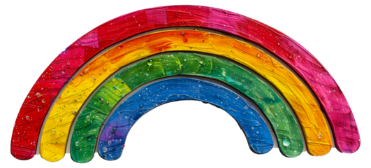 Wooden rainbow puzzle toy isolated on transparent background