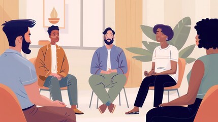 Employees participating in a mindfulness workshop, seated in a circle with a calm instructor