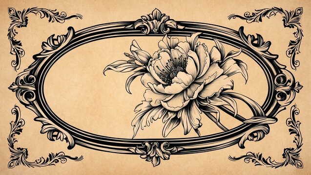 flower vintage scroll baroque victorian frame border l background