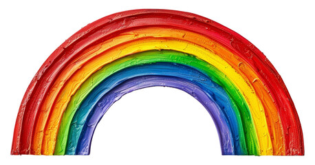 Obraz premium Colorful painted wooden rainbow isolated on transparent background