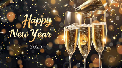New Year 2025 Champagne Toast