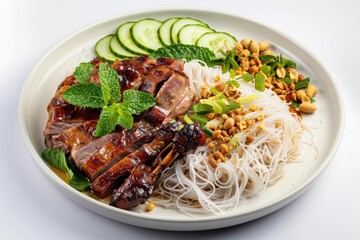 Bun Thit Nuong: Flavorful Grilled Pork Vermicelli Bowl with Fresh Mint