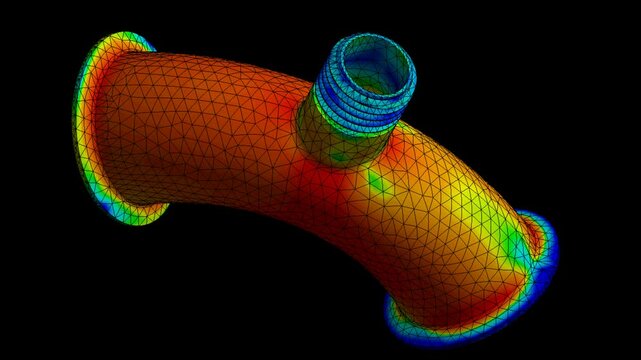 Mechanic simulation engineering - Stress and breakpoint analysis of pipe fitting under force and moment conditions
