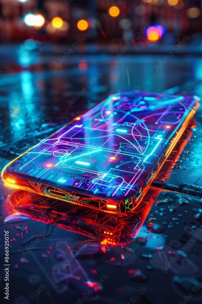 Aufkleber innovative smartphone with holographic display for futuristic visual interactivity and design