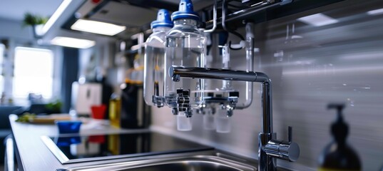 Professional Water Filter System Installation Under Sink with Detailed Components for Home Use