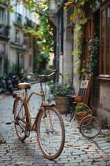 Premium Bicycle in a Chic Urban Setting with Modern Architecture for Design and Print Use