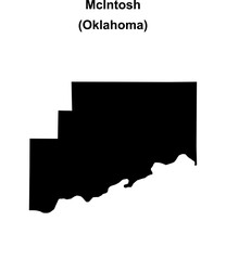 Fototapeta premium McIntosh County (Oklahoma) blank outline map