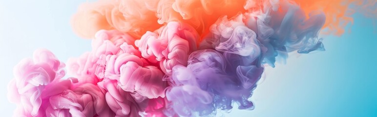 Fototapeta premium Colorful ink clouds in water creating abstract patterns