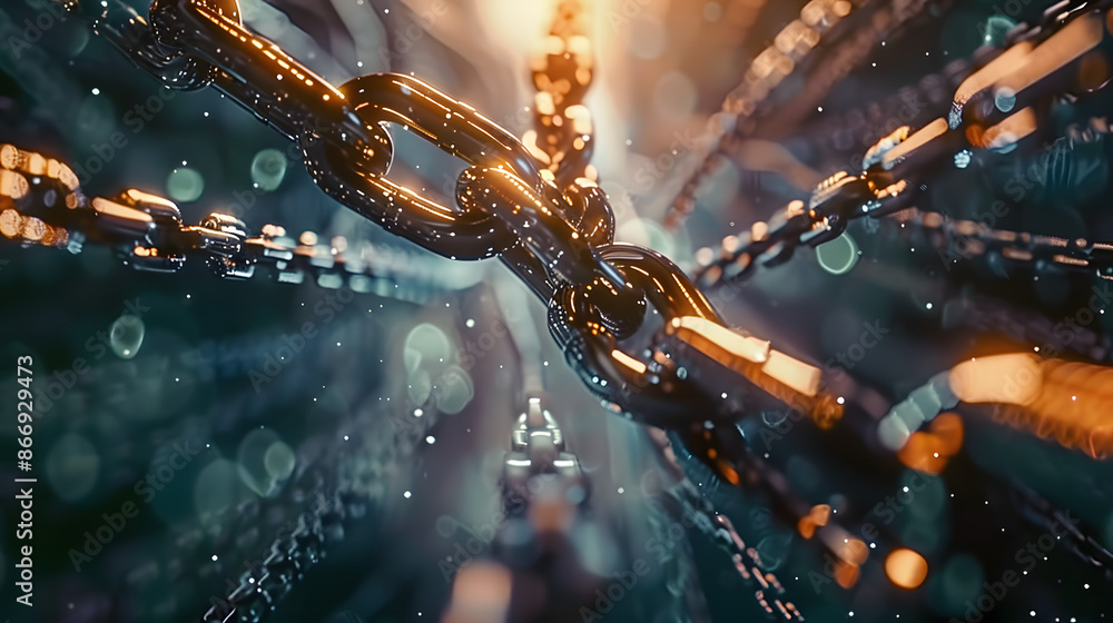 Poster the future of supply chain management encapsulated by the intricate and secure network of chains and