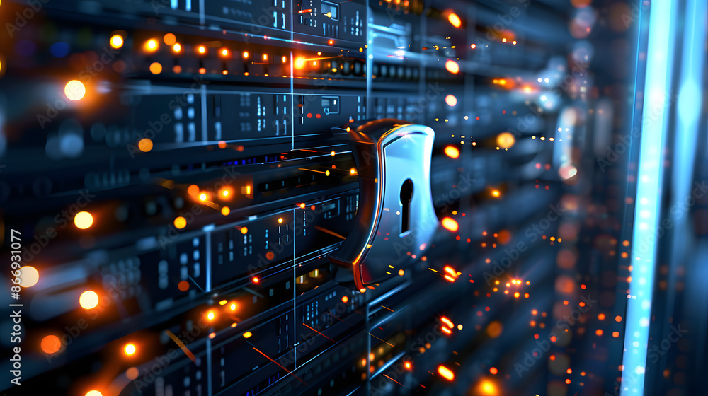 Aufkleber protect data and networks from online threats with secure cyber defense measures. concept cybersecur