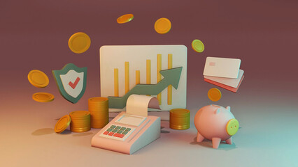 Business Icons, Cute Polygon Rendered Objects