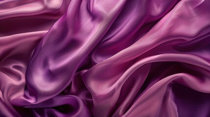 Obraz premium Luxurious silk satin background in shades of purple and pink with lustrous folds ideal for design Website banner for special occasions like Valentine s Day and birthdays Overhead shot on a t