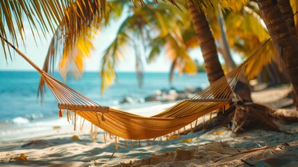 hammock on the summer tropical beach