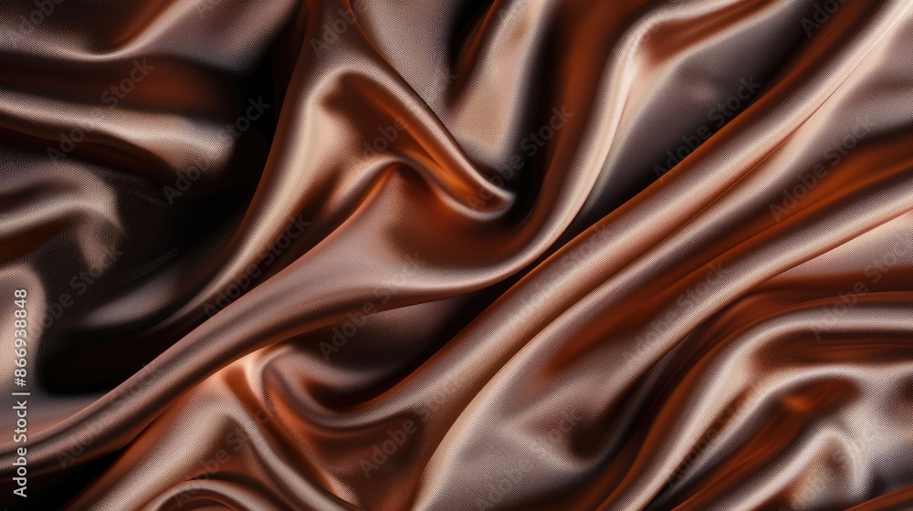 Poster luxurious backdrop with space for text on smooth glossy silk fabric rich texture in top down view
