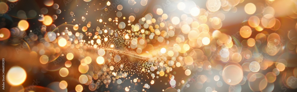 Poster abstract image of glowing particles with bokeh effect