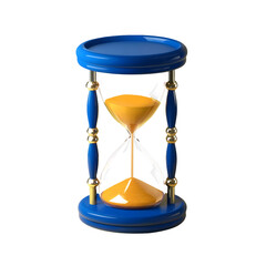 3D render, hourglass with sand on a PNG background