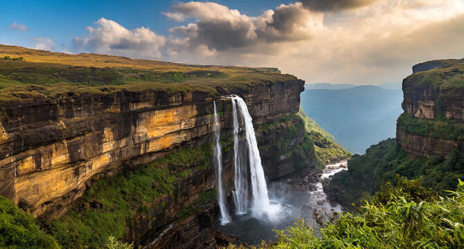 Nohkalikai waterfall Cherrapunjee Meghalay
