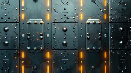 Industrial and technology design featuring metal backdrop