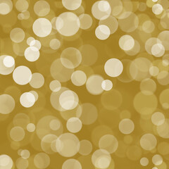 Circular golden bokeh sparkle glitter lights background. Magic christmas background. Elegant, shiny, metallic gold background