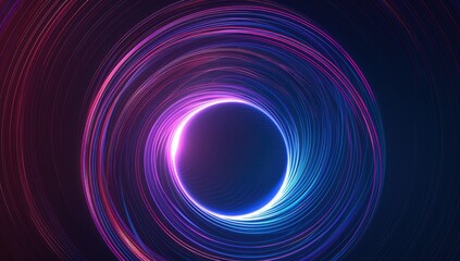 Abstract Circular Neon Lights