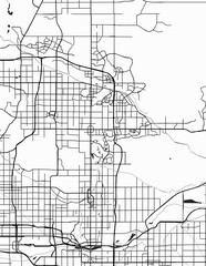 Minimalist white map of Scottsdale, Arizona – A modern map print highlighting infrastructure of the city, useful for tourism purposes
