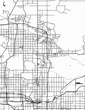 Minimalist white map of Scottsdale, Arizona &ndash; A modern map print highlighting infrastructure of the city, useful for tourism purposes
