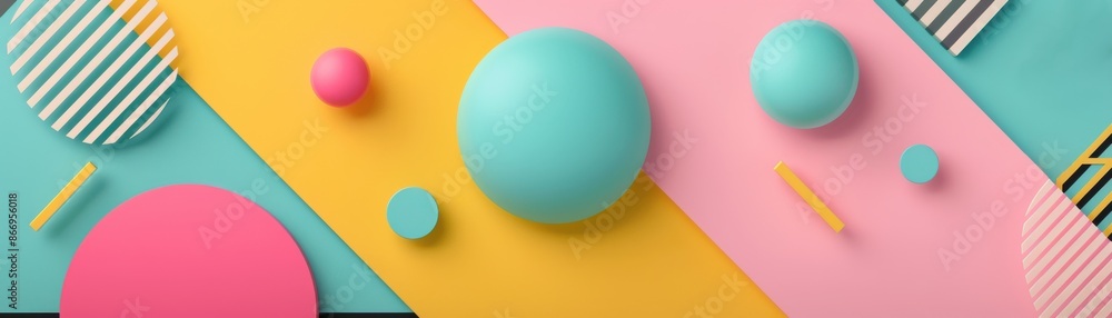 Poster colorful abstract geometric background with vibrant shapes and patterns. modern and playful design, 
