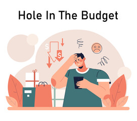 Impulsive buying. Shopaholic money problems. Consumer doing useless