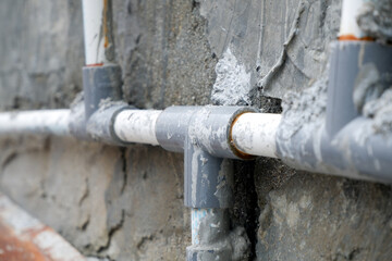 installation of water pipes in the wall