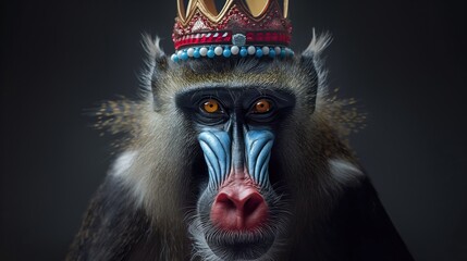 mandrill with crown