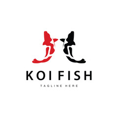 Koi Fish Logo Design Chinese Lucky Ornamental Fish Goldfish Company Brand