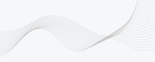Abstract wave element for design. Digital frequency track equalizer. Stylized line art background. Vector illustration. Wave with lines created using blend tool. Curved wavy line, smooth stripe.