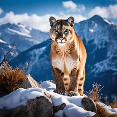 Lynx in snow