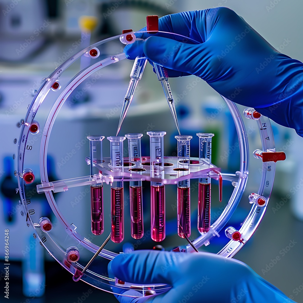 Poster Pipette and Test Tubes in a Lab Setting