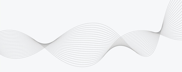 Abstract wave element for design. Digital frequency track equalizer. Stylized line art background. Vector illustration. Wave with lines created using blend tool. Curved wavy line, smooth stripe.