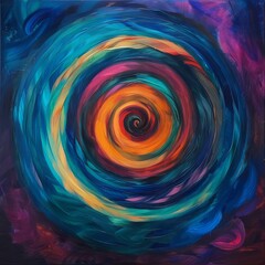 Obraz premium Hypnotic spirals with vibrant, shifting colors, giving a sense of depth