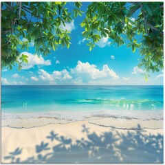 beach with palm trees