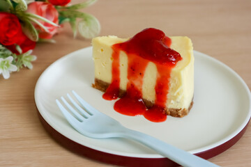 Strawberry cheesecake slice