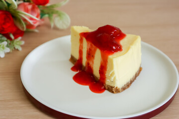 Strawberry cheesecake slice